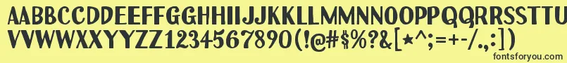 Uchiyama Font – Black Fonts on Yellow Background