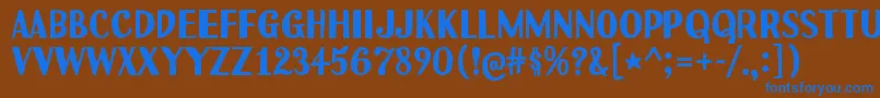 Шрифт Uchiyama – синие шрифты на коричневом фоне