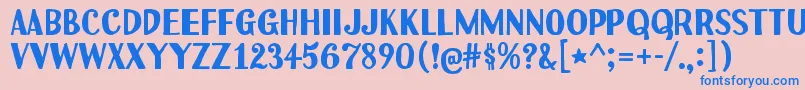 Uchiyama Font – Blue Fonts on Pink Background