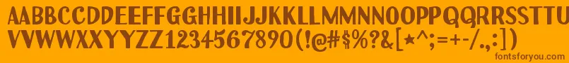 Uchiyama Font – Brown Fonts on Orange Background