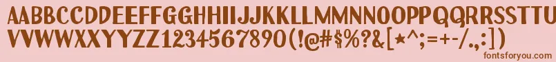Uchiyama Font – Brown Fonts on Pink Background