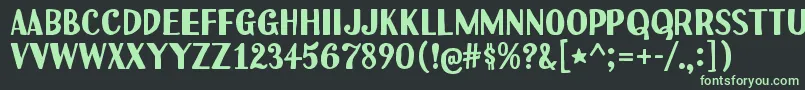Czcionka Uchiyama – zielone czcionki na czarnym tle