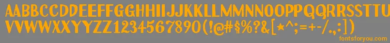 Uchiyama Font – Orange Fonts on Gray Background