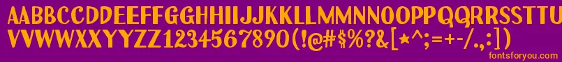 Uchiyama Font – Orange Fonts on Purple Background
