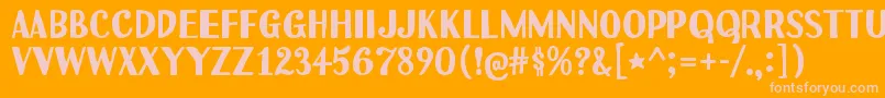 フォントUchiyama – オレンジの背景にピンクのフォント