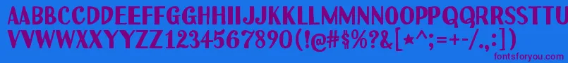 Uchiyama Font – Purple Fonts on Blue Background