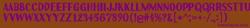 フォントUchiyama – 紫色のフォント、茶色の背景