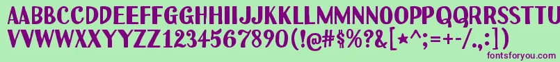 Uchiyama Font – Purple Fonts on Green Background