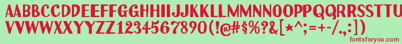 Uchiyama Font – Red Fonts on Green Background