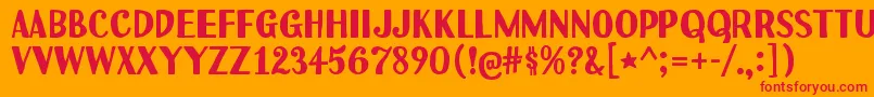 Uchiyama Font – Red Fonts on Orange Background