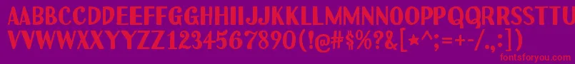 Uchiyama Font – Red Fonts on Purple Background