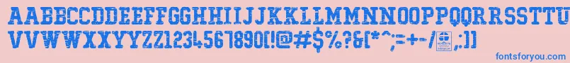 TypoCollegeDestroyedDemo Font – Blue Fonts on Pink Background