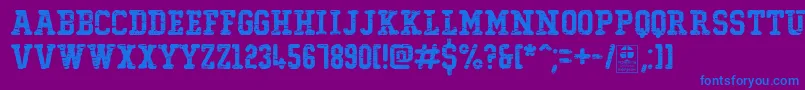 TypoCollegeDestroyedDemo Font – Blue Fonts on Purple Background