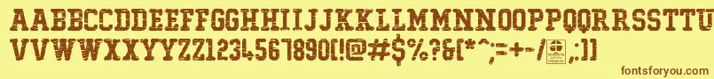 TypoCollegeDestroyedDemo Font – Brown Fonts on Yellow Background