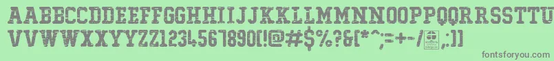 TypoCollegeDestroyedDemo Font – Gray Fonts on Green Background