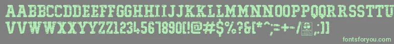 TypoCollegeDestroyedDemo Font – Green Fonts on Gray Background