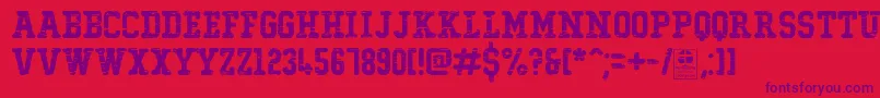 TypoCollegeDestroyedDemo Font – Purple Fonts on Red Background