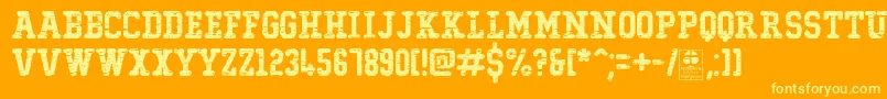 TypoCollegeDestroyedDemo Font – Yellow Fonts on Orange Background