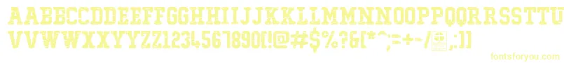 TypoCollegeDestroyedDemo Font – Yellow Fonts on White Background