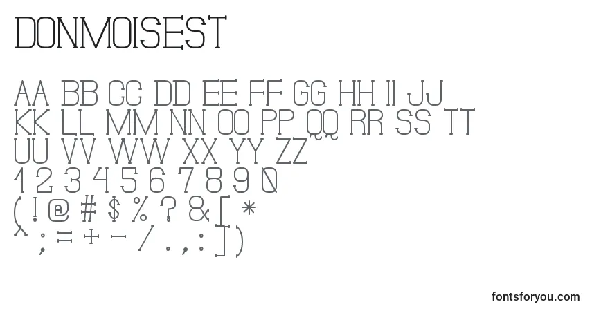 Czcionka DonMoiseSt – alfabet, cyfry, specjalne znaki