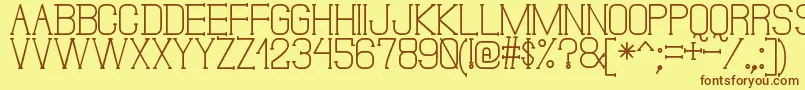DonMoiseSt-Schriftart – Braune Schriften auf gelbem Hintergrund