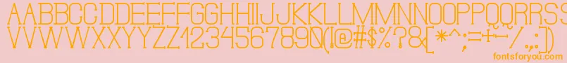 フォントDonMoiseSt – オレンジの文字がピンクの背景にあります。