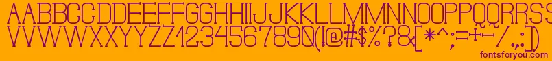 DonMoiseSt-Schriftart – Violette Schriften auf orangefarbenem Hintergrund