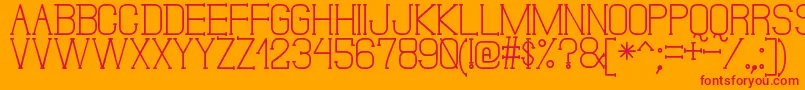 フォントDonMoiseSt – オレンジの背景に赤い文字