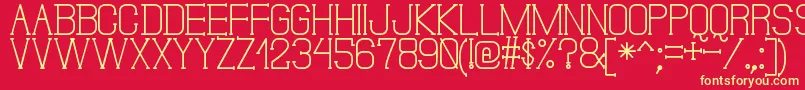 DonMoiseSt-fontti – keltaiset fontit punaisella taustalla
