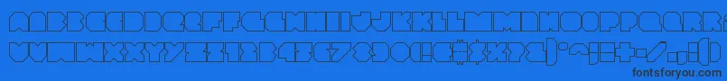 Vxrocketout Font – Black Fonts on Blue Background