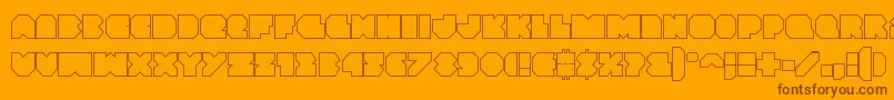 Vxrocketout Font – Brown Fonts on Orange Background