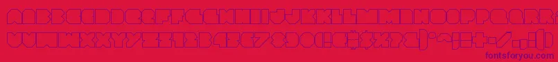Więcej informacji o czcionce Vxrocketout Czcionka Vxrocketout – fioletowe czcionki na czerwonym tle