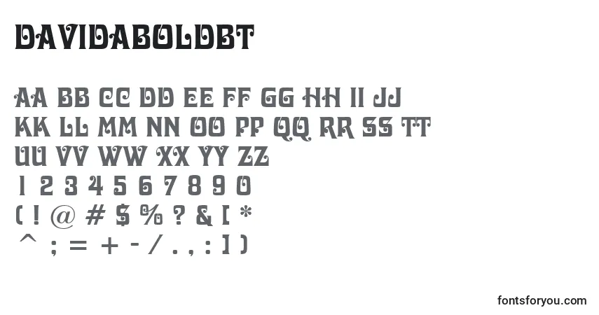 A fonte DavidaBoldBt – alfabeto, números, caracteres especiais