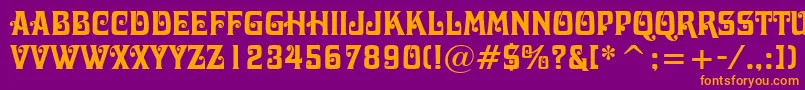 DavidaBoldBt Font – Orange Fonts on Purple Background