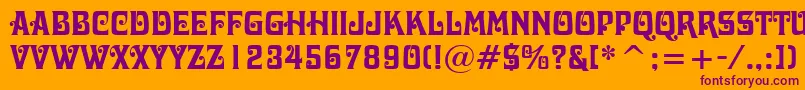DavidaBoldBt-fontti – violetit fontit oranssilla taustalla
