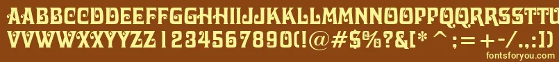 DavidaBoldBt-fontti – keltaiset fontit ruskealla taustalla