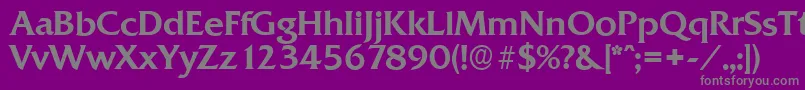 フォントQuadratserialMediumRegular – 紫の背景に灰色の文字