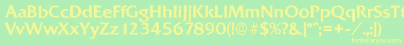 QuadratserialMediumRegular Font – Yellow Fonts on Green Background