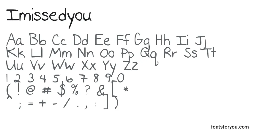 Шрифт Imissedyou – алфавит, цифры, специальные символы