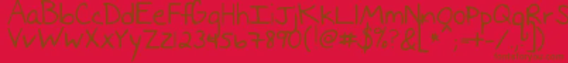 Imissedyou-fontti – ruskeat fontit punaisella taustalla