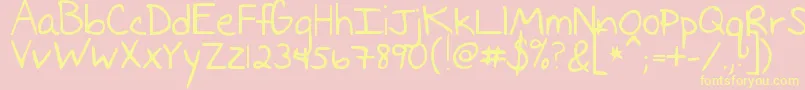 Fonte Imissedyou – fontes amarelas em um fundo rosa