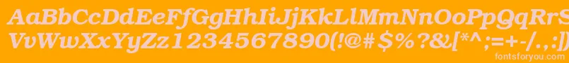 Bkm76C-Schriftart – Rosa Schriften auf orangefarbenem Hintergrund