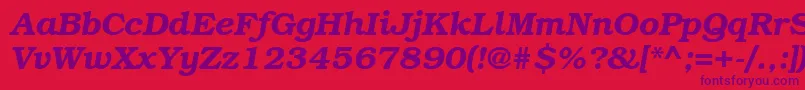 Bkm76C Font – Purple Fonts on Red Background