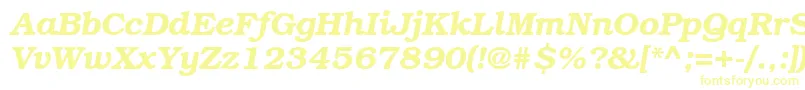 Bkm76C Font – Yellow Fonts on White Background