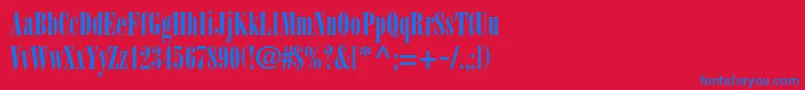 BodonistdPostercompressed Font – Blue Fonts on Red Background