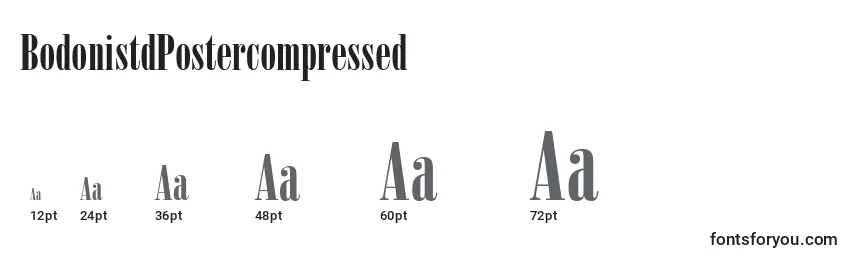 Размеры шрифта BodonistdPostercompressed