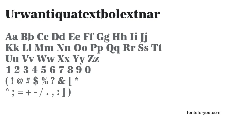Urwantiquatextbolextnar-fontti – aakkoset, numerot, erikoismerkit