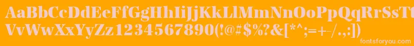 Urwantiquatextbolextnar Font – Pink Fonts on Orange Background