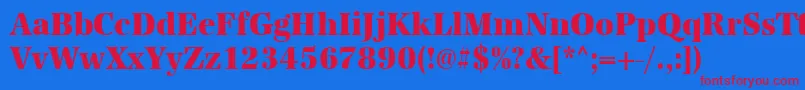 Urwantiquatextbolextnar Font – Red Fonts on Blue Background