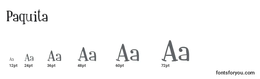Размеры шрифта Paquita